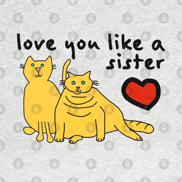 Love You Like a Sister 80s Cats by ellenhenryart